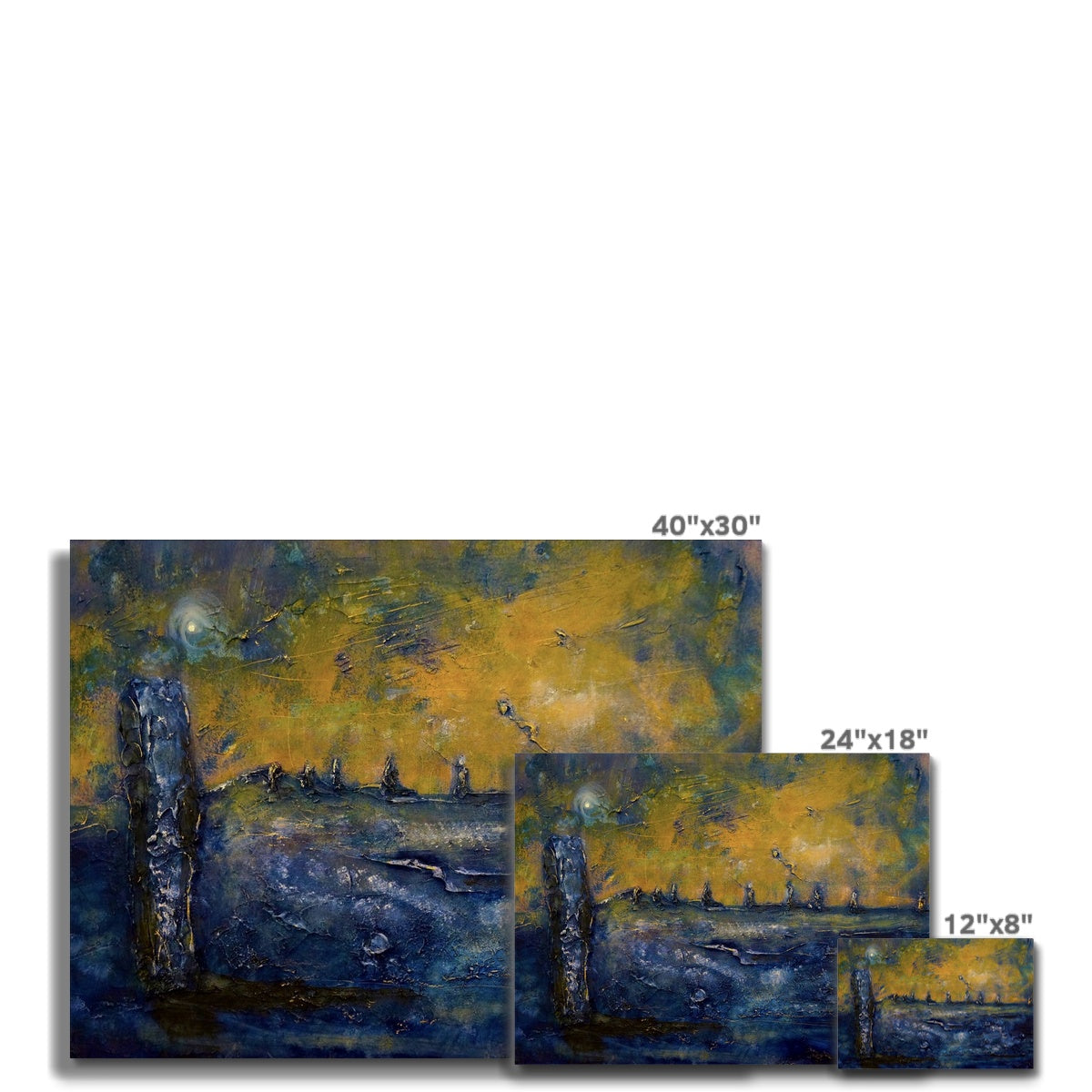 Scottish Paintings - ' Brodgar Moonlight Orkney ' Canvas