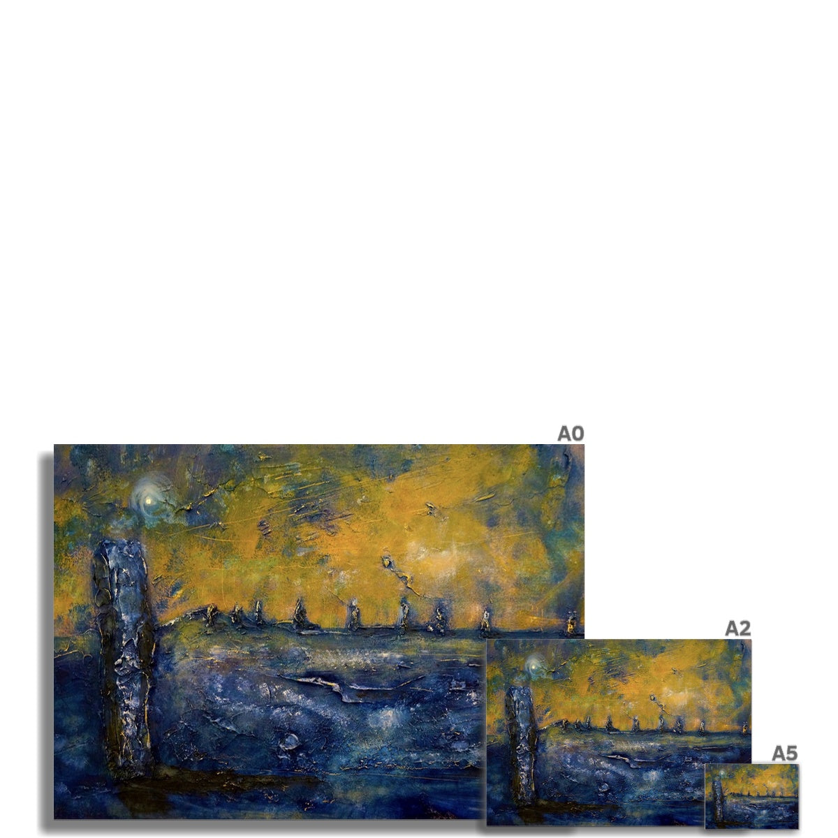 Scottish Paintings - ' Brodgar Moonlight Orkney ' Fine Art Print