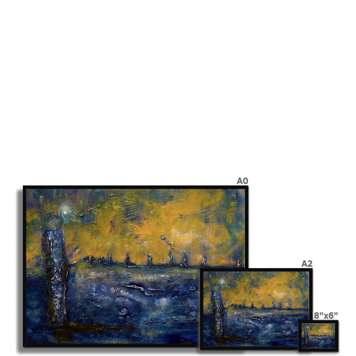 Scottish Paintings - ' Brodgar Moonlight Orkney ' Framed Print