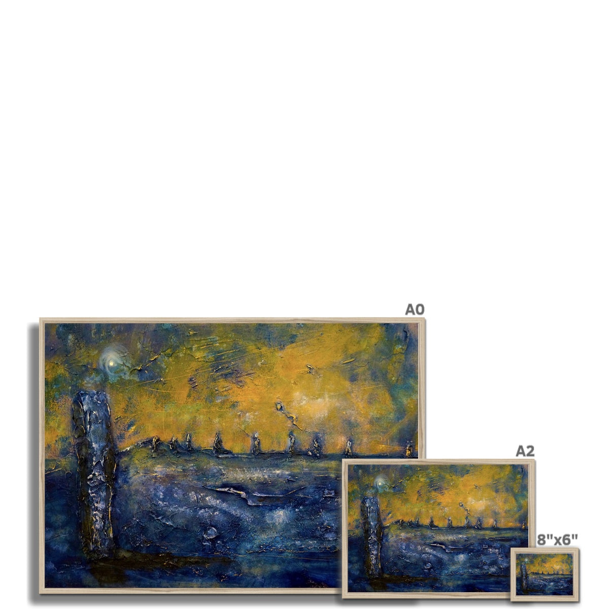 Scottish Paintings - ' Brodgar Moonlight Orkney ' Framed Print