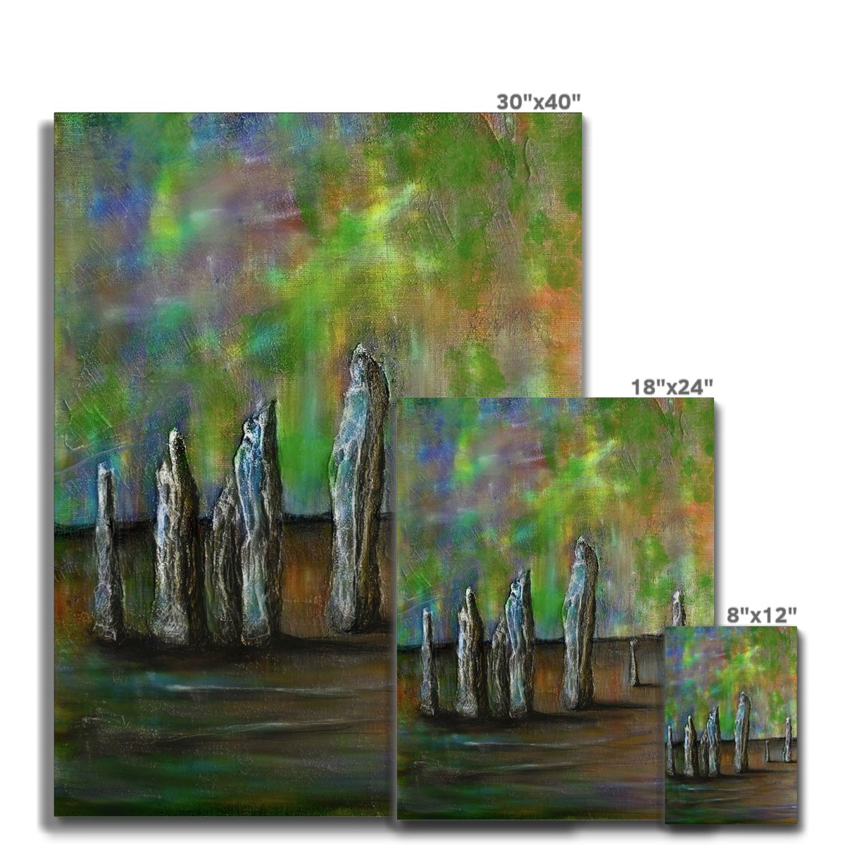 Scottish Paintings - ' Callanish Northern Lights ' Canvas