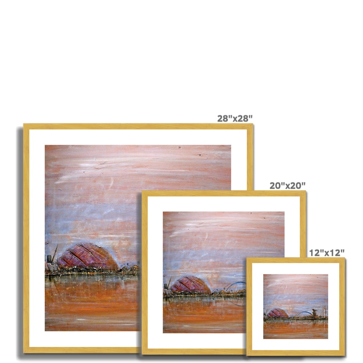Scottish Paintings - ' Glasgow Harbour ' Antique Framed & Mounted Print.