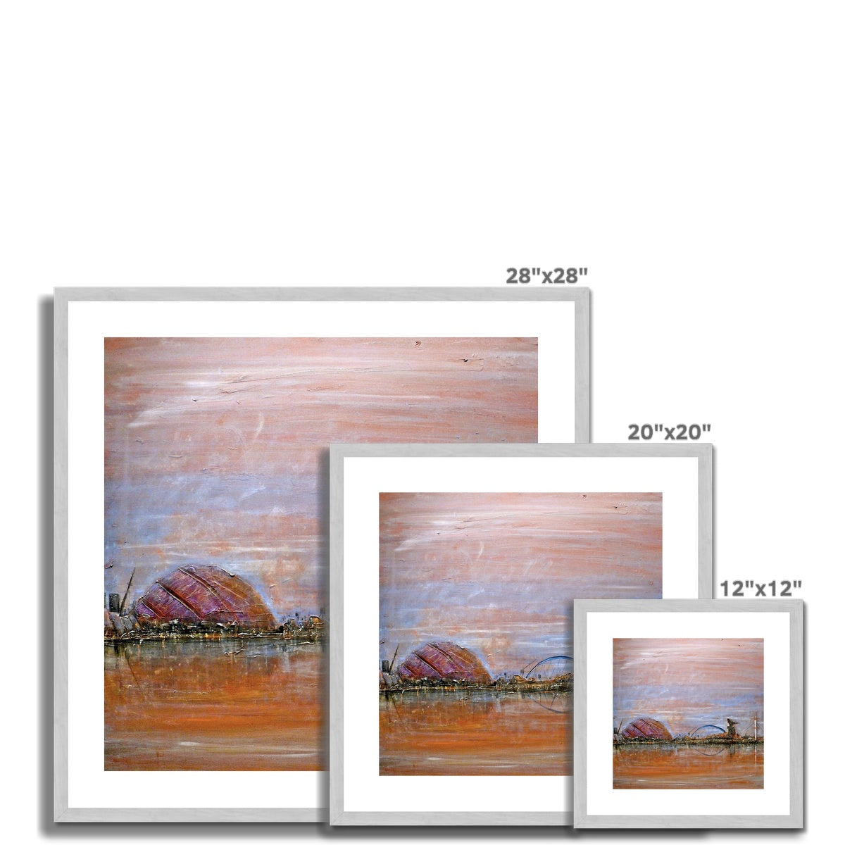 Scottish Paintings - ' Glasgow Harbour ' Antique Framed & Mounted Print.