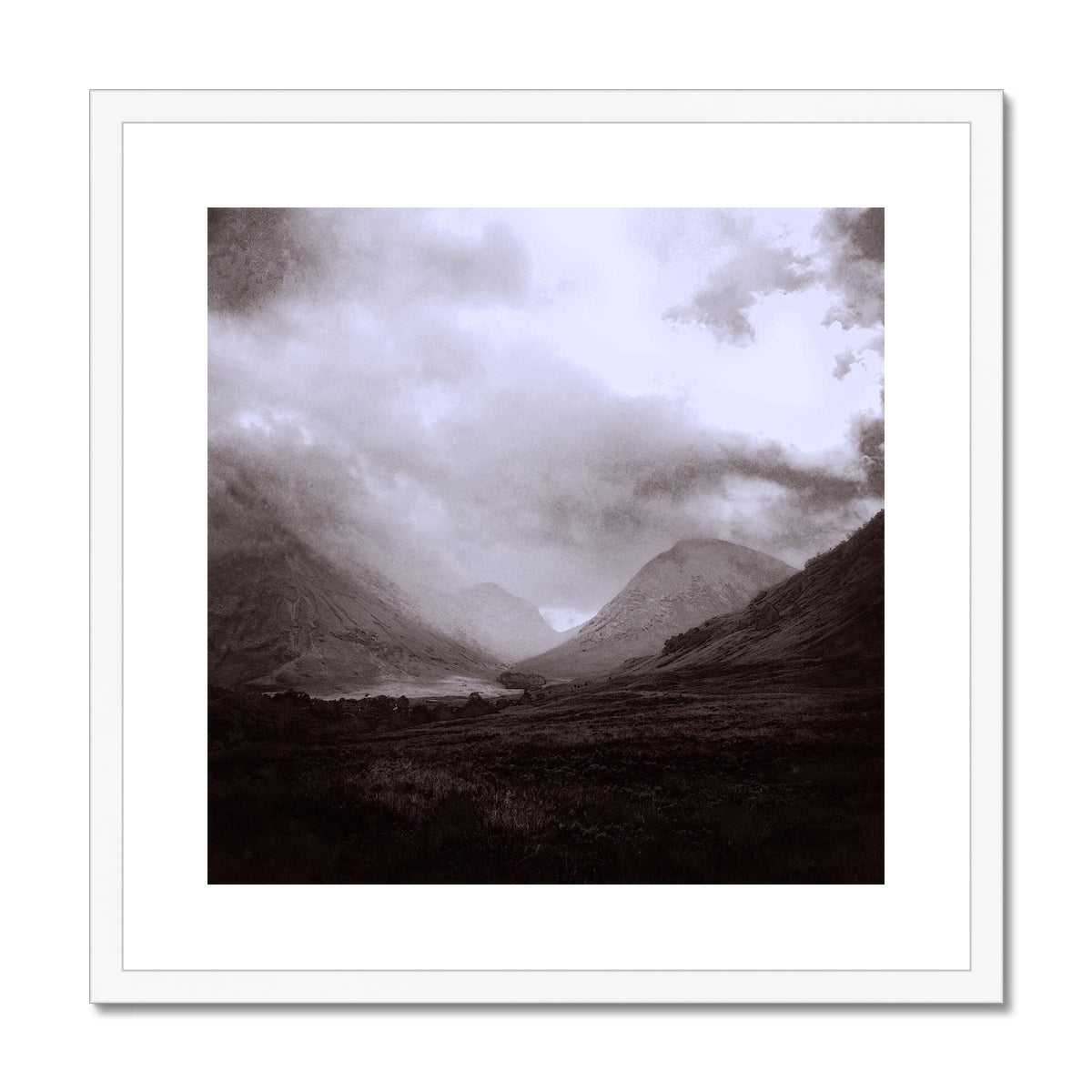 Scottish Paintings - ' Glencoe Mist ' Framed & Mounted Print