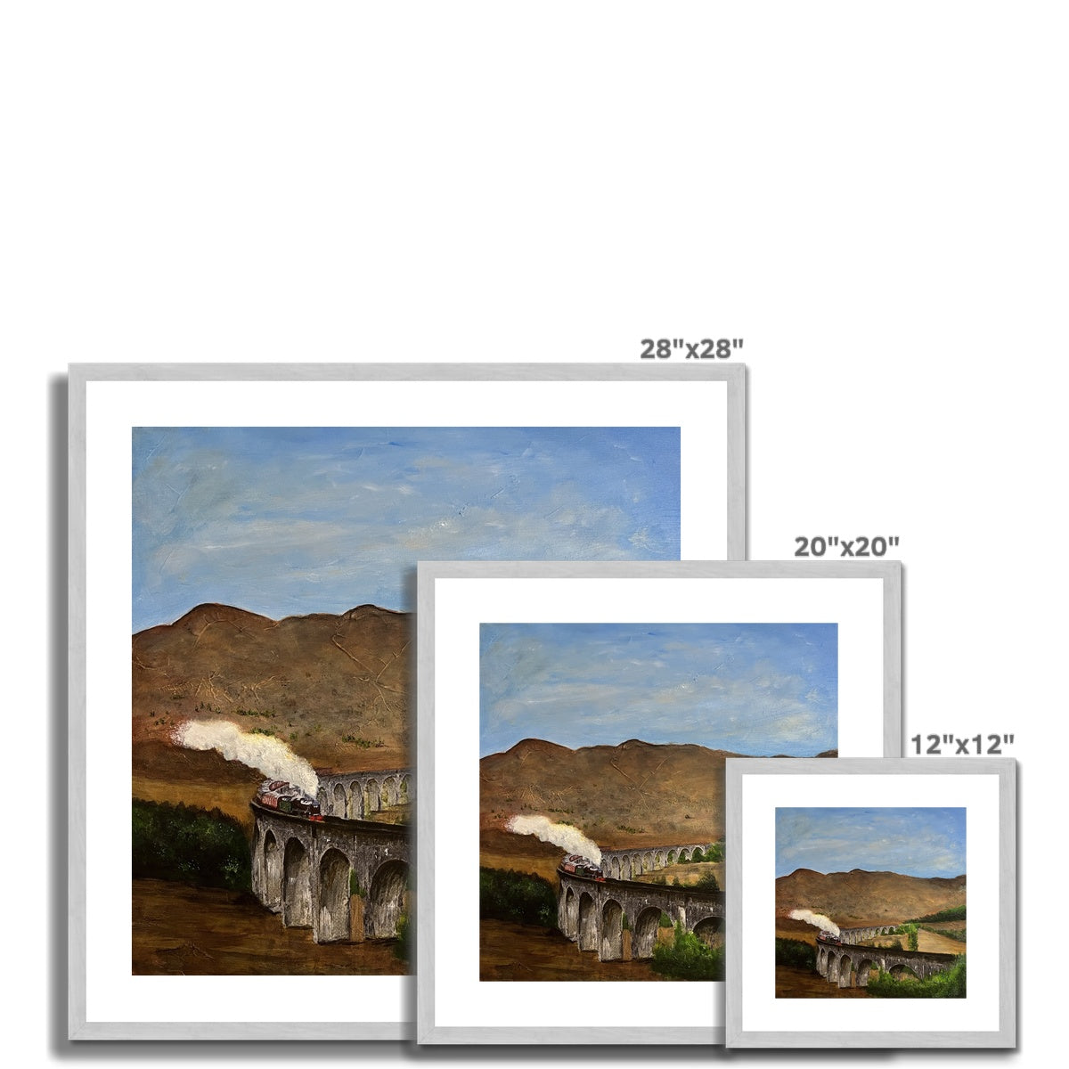 Scottish Paintings - ' Glenfinnan Viaduct ' Antique Framed & Mounted Print