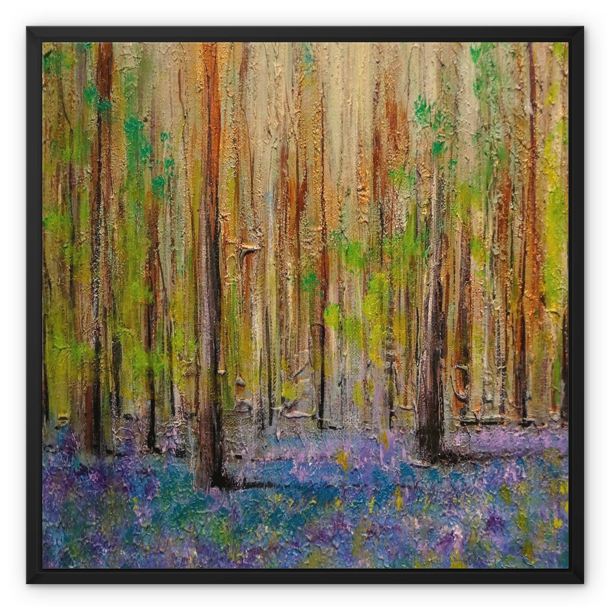 Scottish Paintings - ' Highland Bluebells ' Framed Canvas