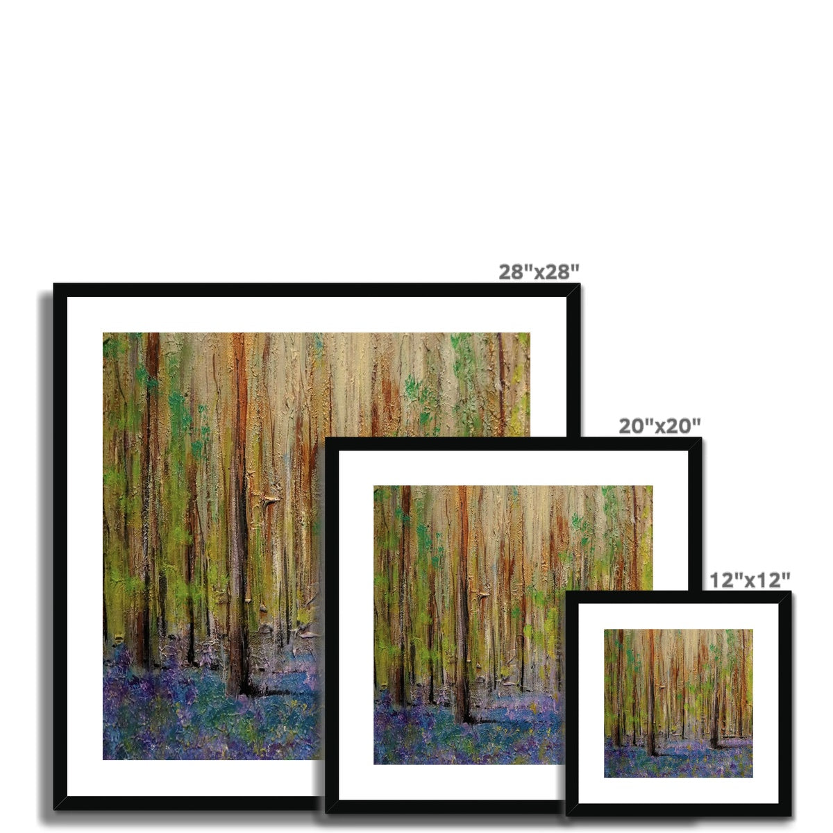 Scottish Paintings - ' Highland Bluebells ' Framed & Mounted Print