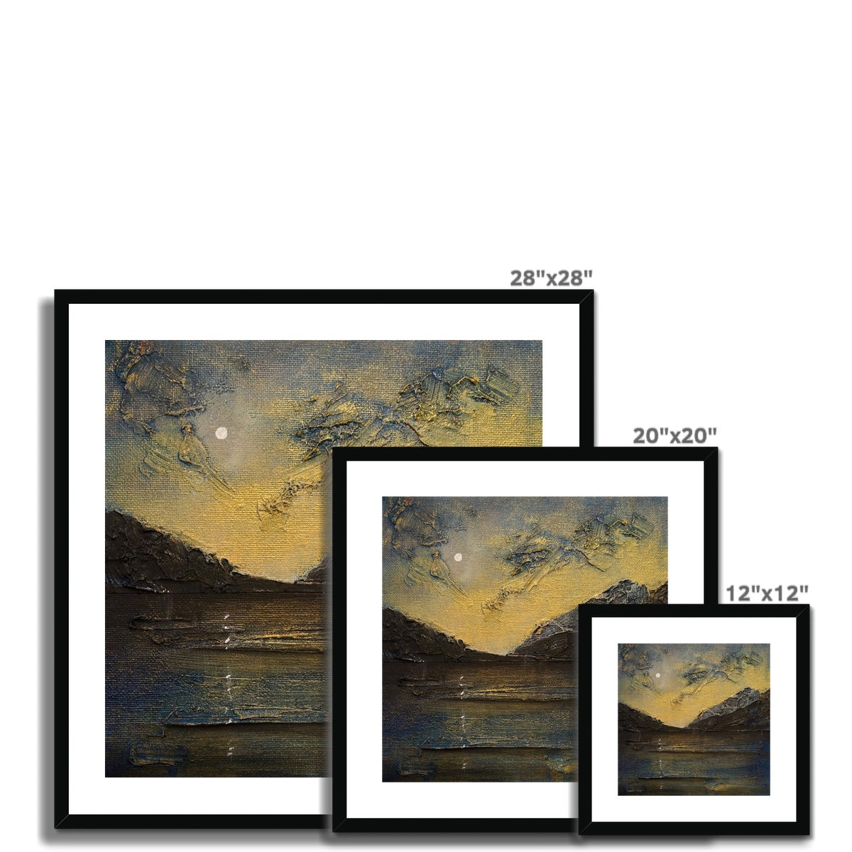 Scottish Paintings - ' Loch Lomond Moonlight ' Framed & Mounted Print