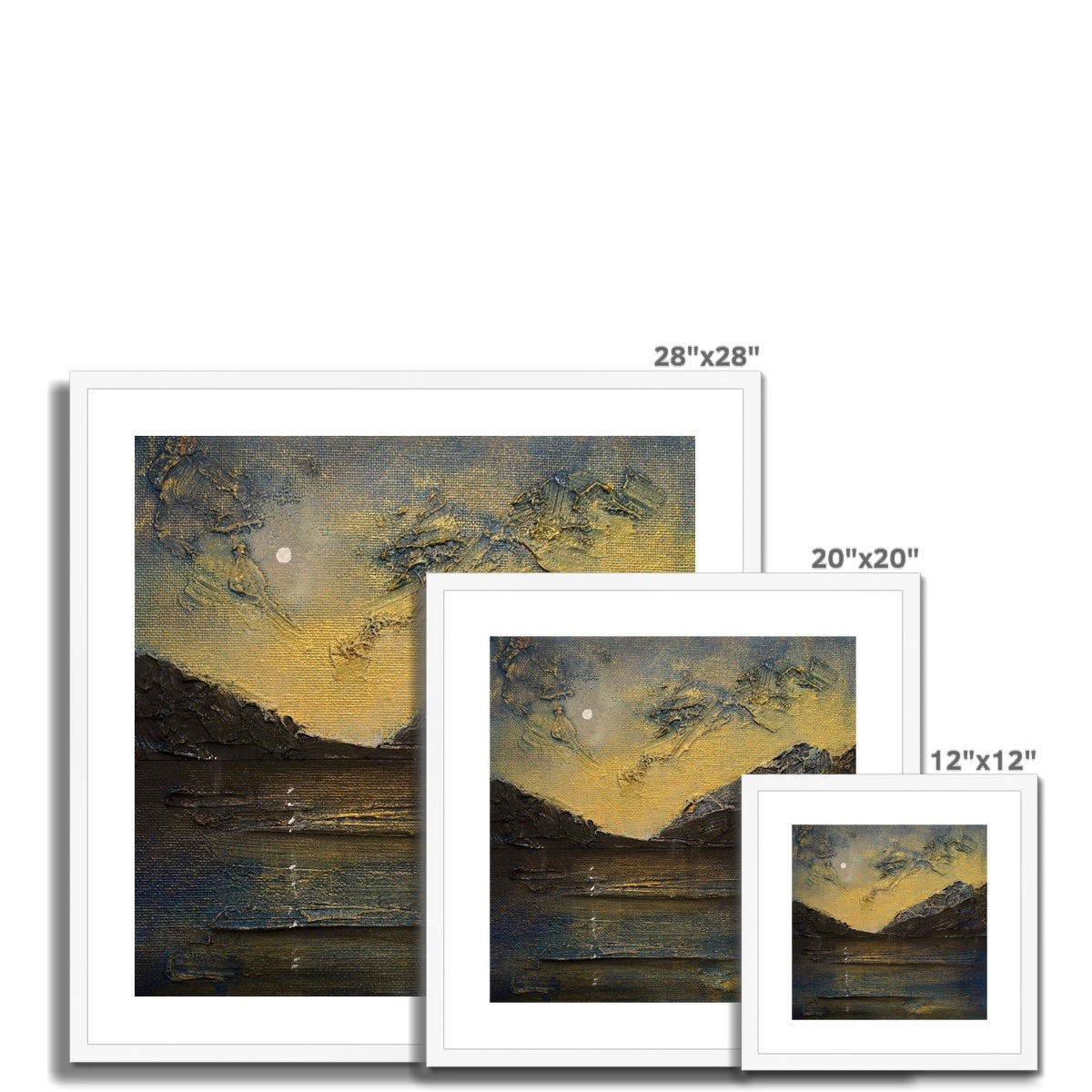 Scottish Paintings - ' Loch Lomond Moonlight ' Framed & Mounted Print
