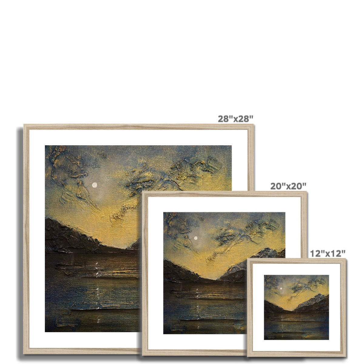 Scottish Paintings - ' Loch Lomond Moonlight ' Framed & Mounted Print