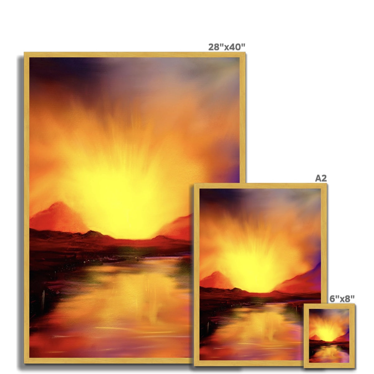 Scottish Paintings - ' Skye Sunset ' Antique Framed Print.