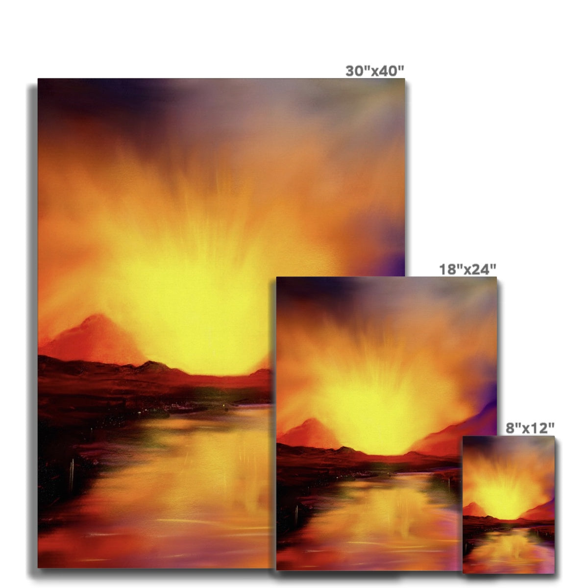 Scottish Paintings - ' Skye Sunset ' Canvas