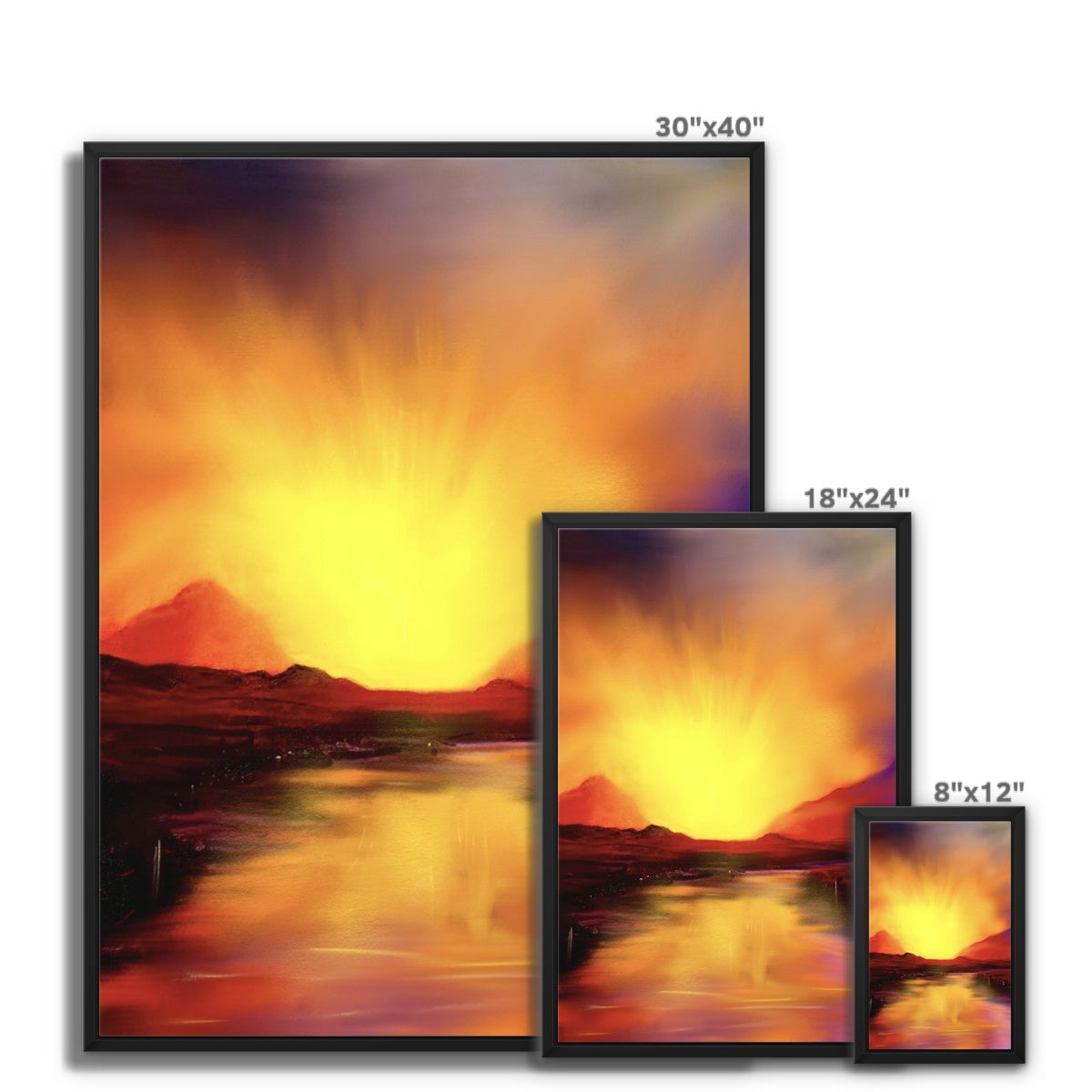 Scottish Paintings - ' Skye Sunset ' Framed Canvas