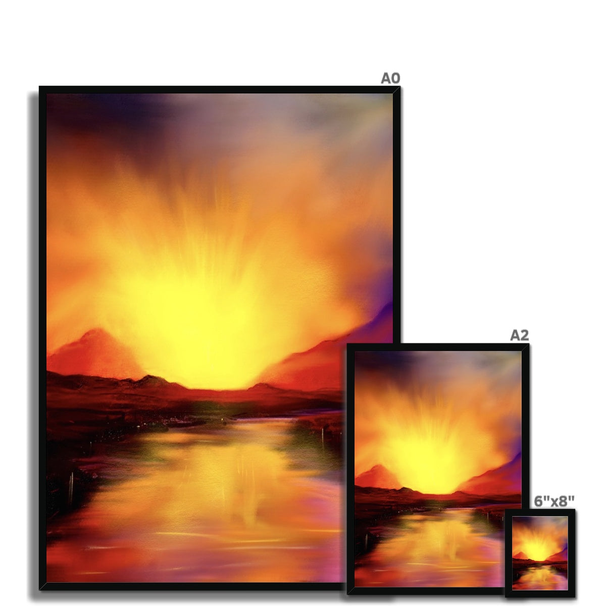 Scottish Paintings - ' Skye Sunset ' Framed Print