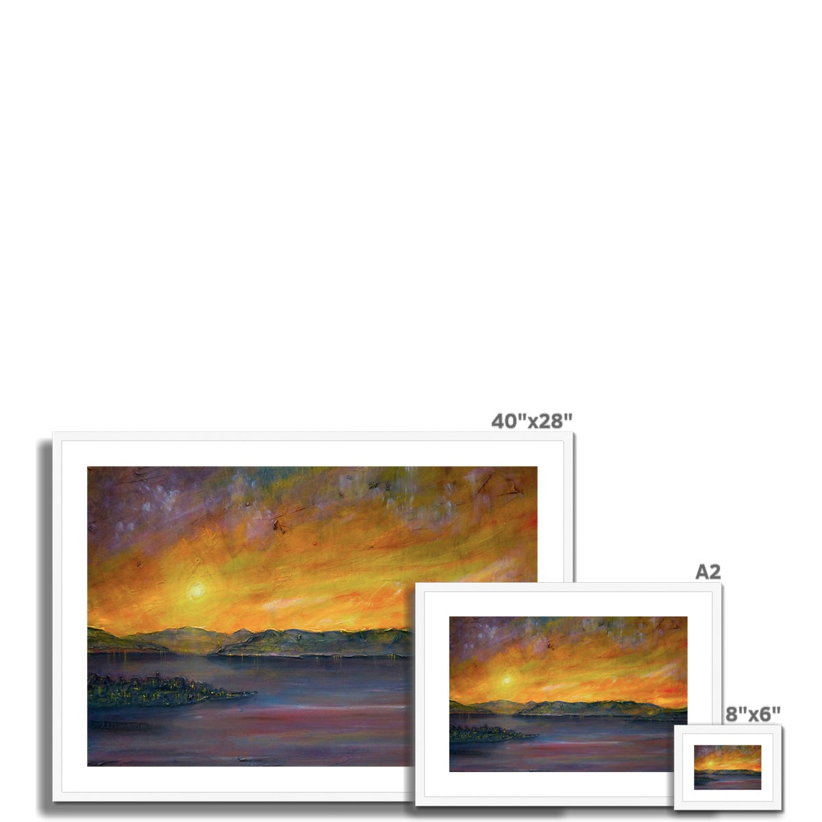 Scottish Paintings - ' Sunset Over Gourock ' Framed & Mounted Print