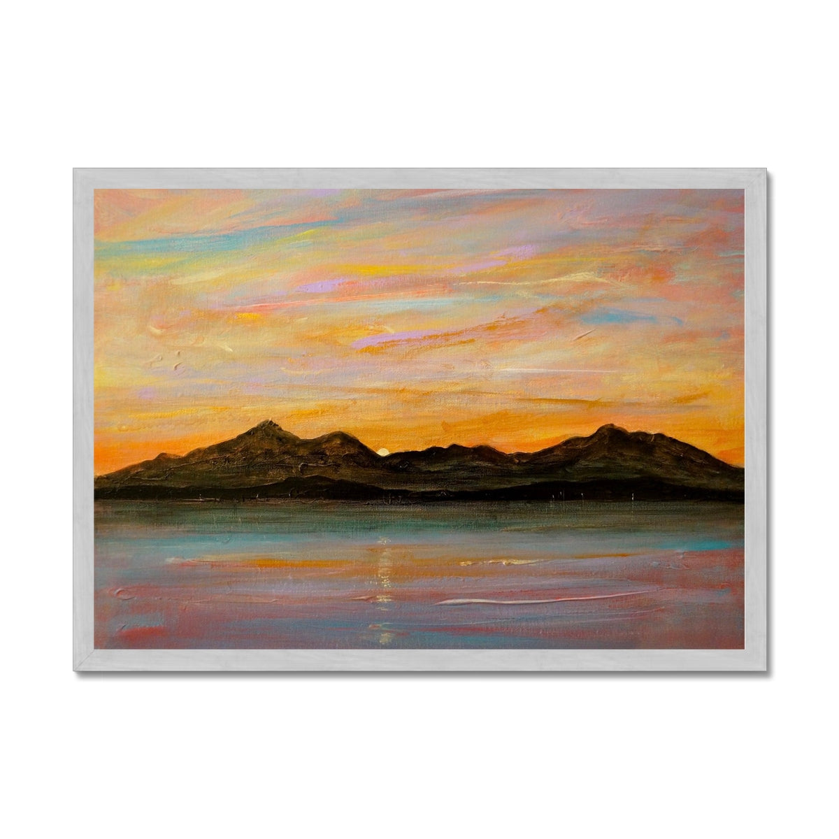 Scottish Paintings - ' The Sleeping Warrior Arran ' Antique Framed Print
