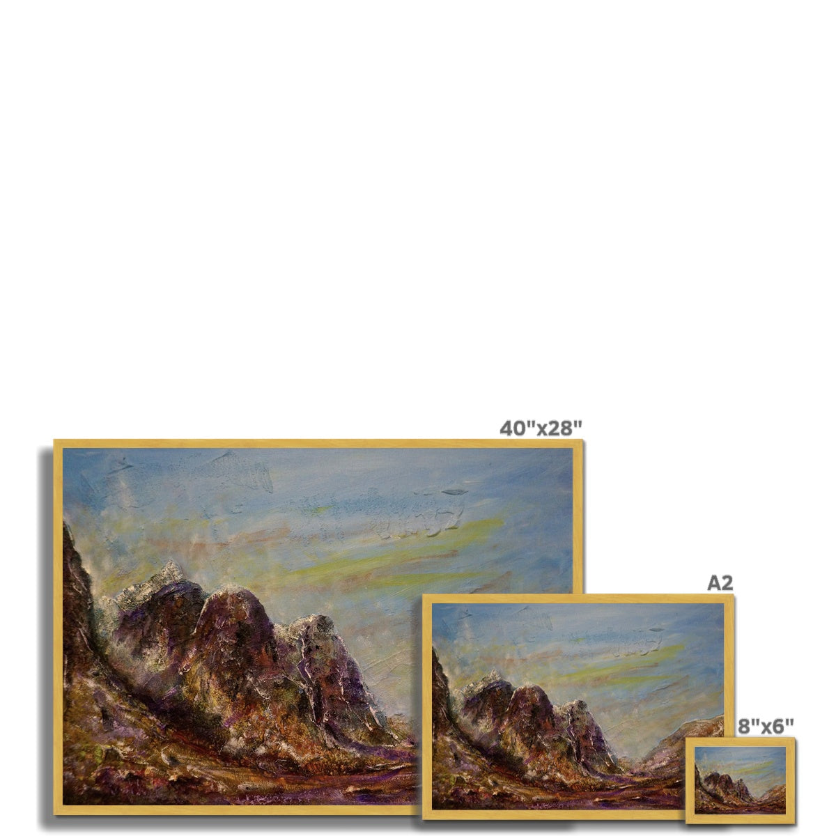 Scottish Paintings - ' Three Sisters Of Glencoe ' Antique Framed Print