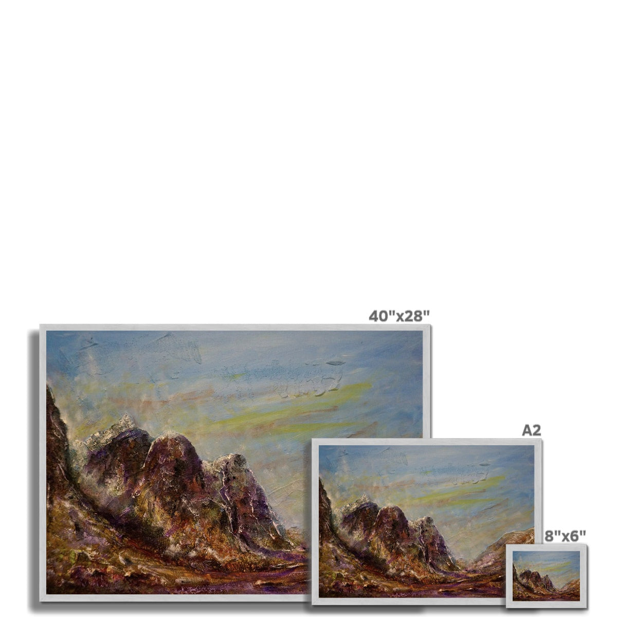 Scottish Paintings - ' Three Sisters Of Glencoe ' Antique Framed Print