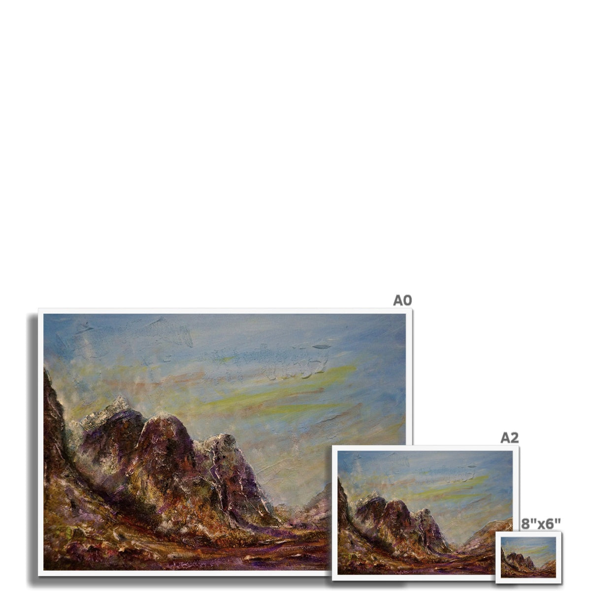 Scottish Paintings - ' Three Sisters Of Glencoe ' Framed Print