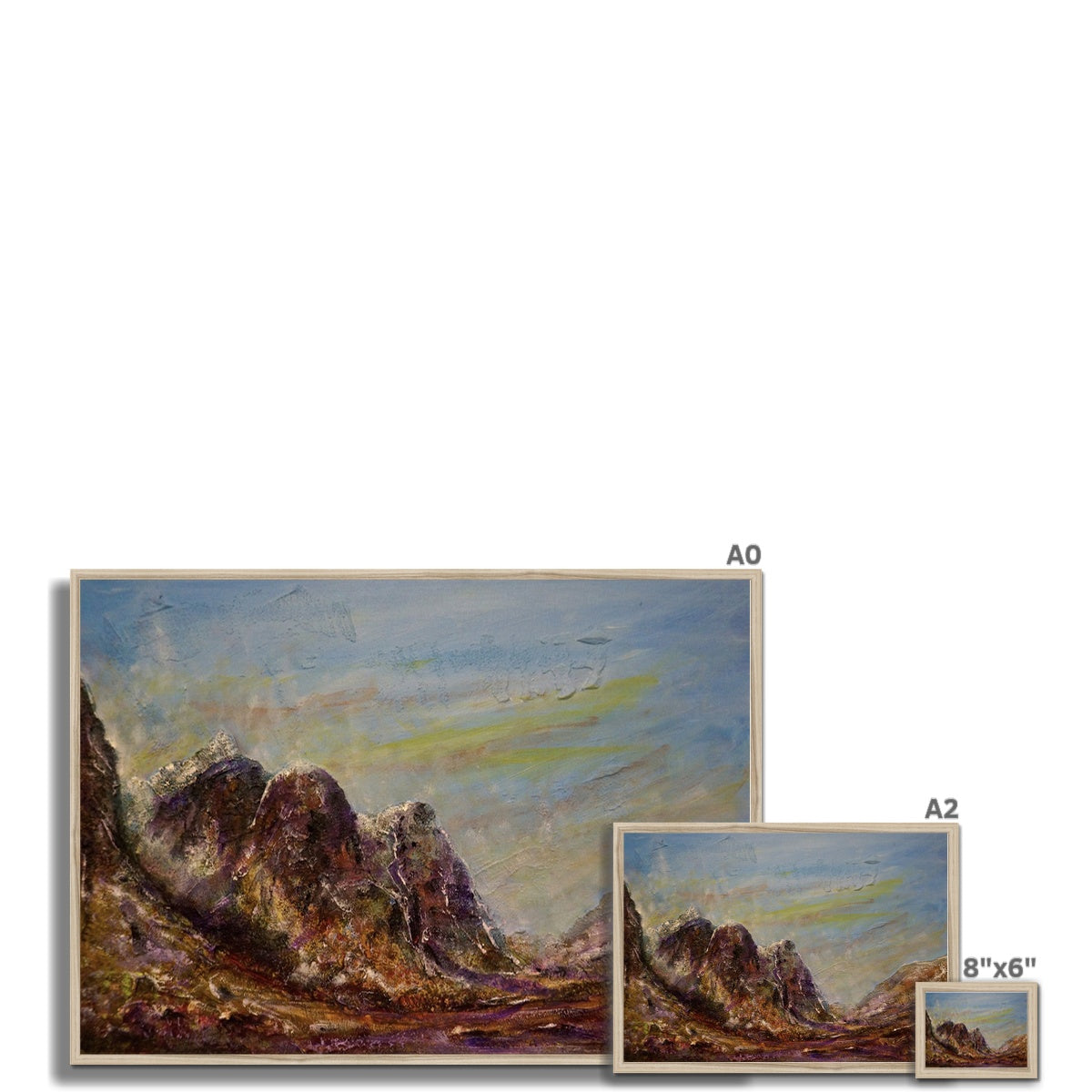 Scottish Paintings - ' Three Sisters Of Glencoe ' Framed Print