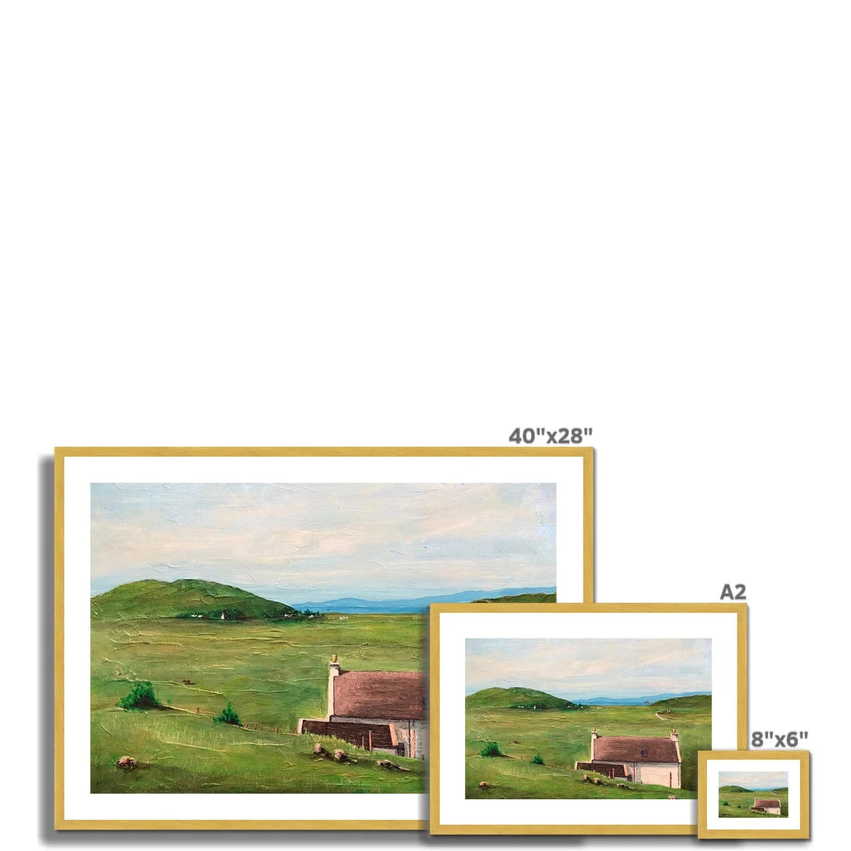 A Skye Cottage Antique Framed & Mounted Print - Art Gallery Scotland Worldwide Shipping Scottish Landscape Paintings and Prints by Artist