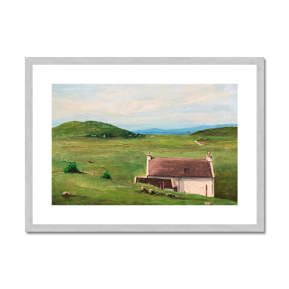 A Skye Cottage Antique Framed & Mounted Print - Art Gallery Scotland Worldwide Shipping Scottish Landscape Paintings and Prints by Artist