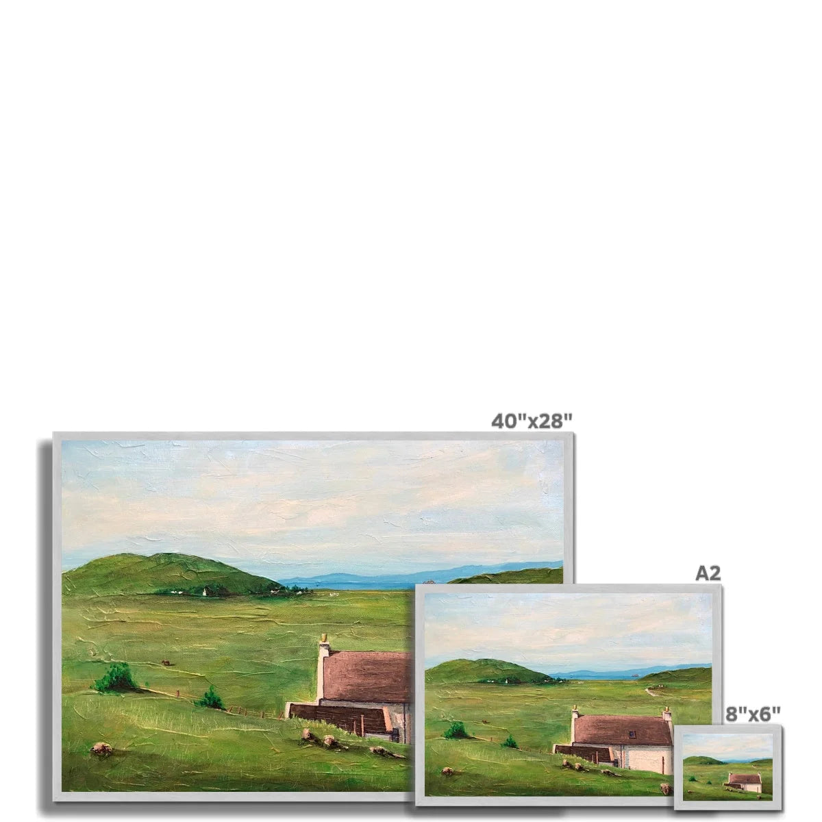 A Skye Cottage Antique Framed Print - Art Gallery Scotland Worldwide Shipping Scottish Landscape Paintings and Prints by Artist Hunter