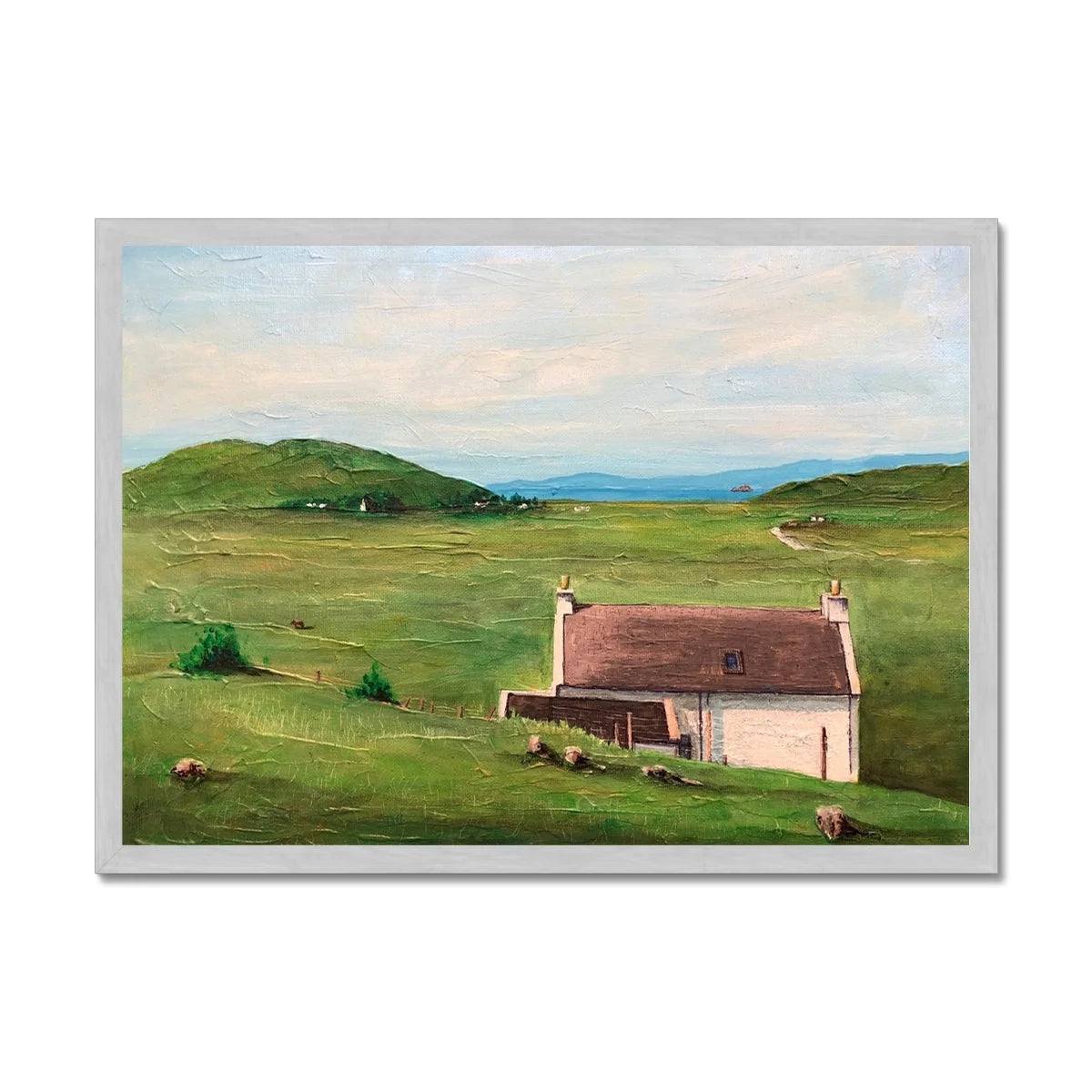 A Skye Cottage Antique Framed Print - Art Gallery Scotland Worldwide Shipping Scottish Landscape Paintings and Prints by Artist Hunter