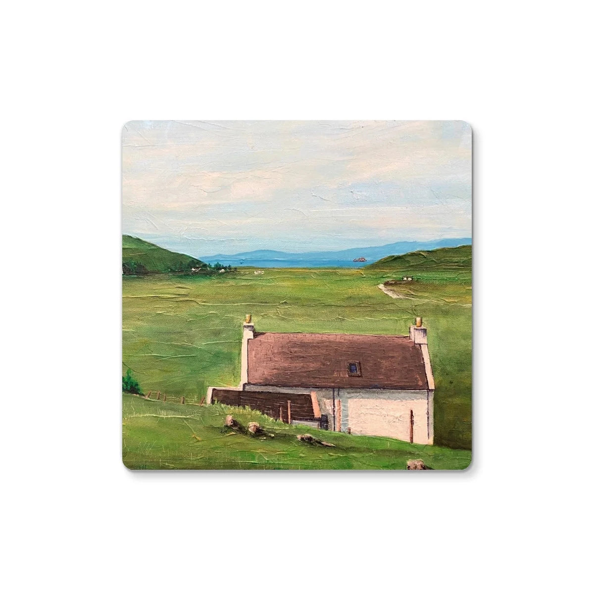 A Skye Cottage Coaster - Art Gallery Scotland Worldwide Shipping Scottish Landscape Paintings and Prints