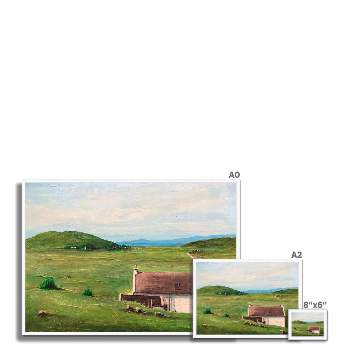 A Skye Cottage Framed Print - Art Gallery Scotland Worldwide Shipping Scottish Landscape Paintings and Prints by Artist Hunter