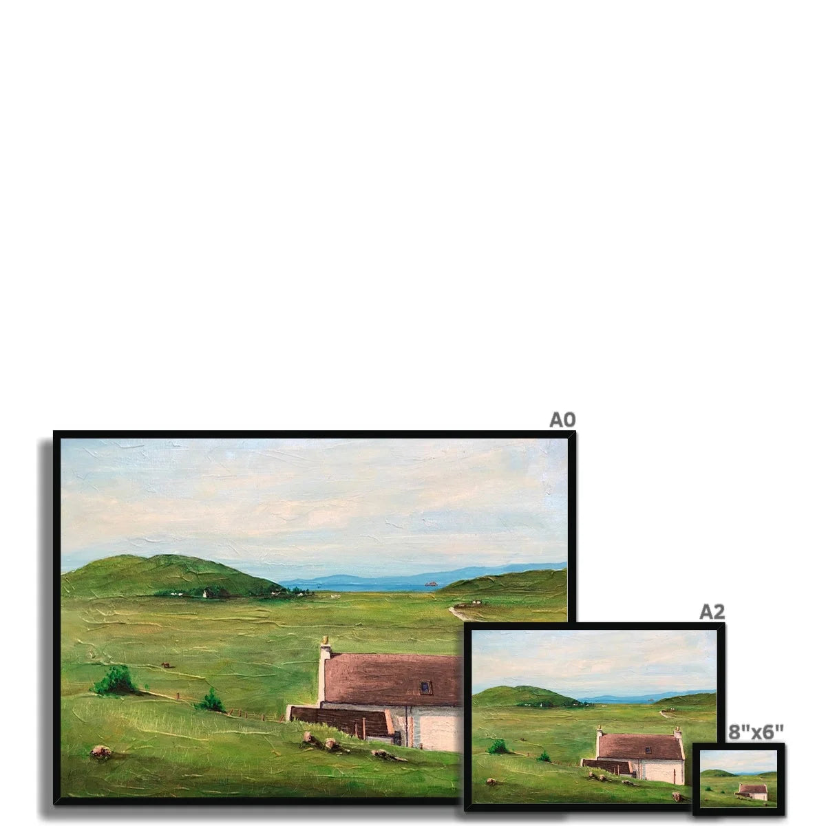 A Skye Cottage Framed Print - Art Gallery Scotland Worldwide Shipping Scottish Landscape Paintings and Prints by Artist Hunter