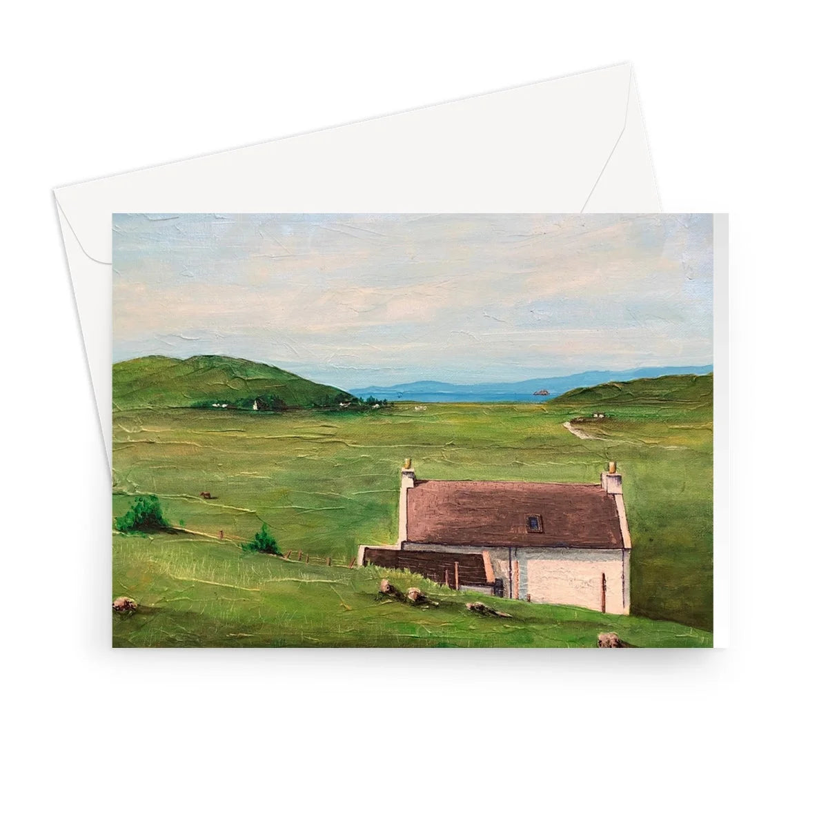 A Skye Cottage Greeting Card - Art Gallery Scotland Worldwide Shipping Scottish Landscape Paintings and Prints