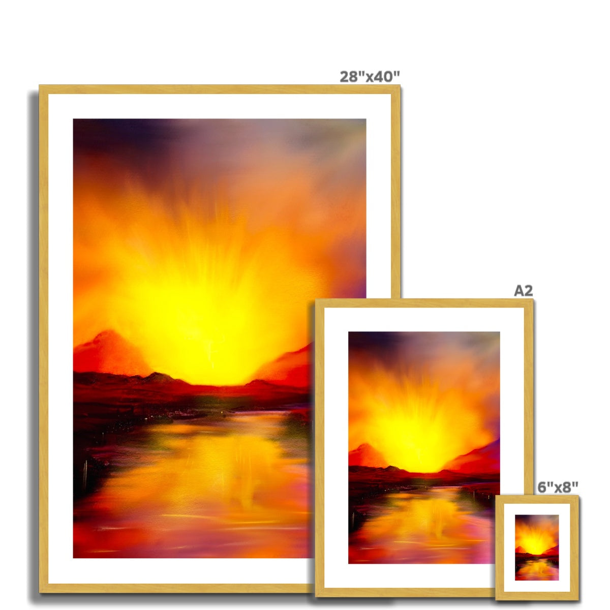 Skye Sunset Antique Framed & Mounted Print.