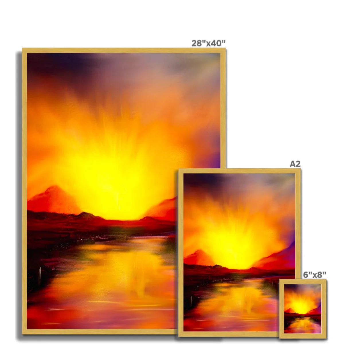Skye Sunset Antique Framed Print - Art Gallery Scotland Worldwide Shipping Scottish Landscape Paintings and Prints by Artist Hunter
