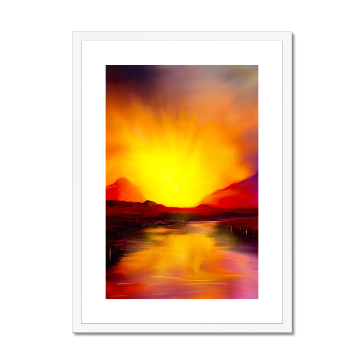 Skye Sunset Framed & Mounted Print.