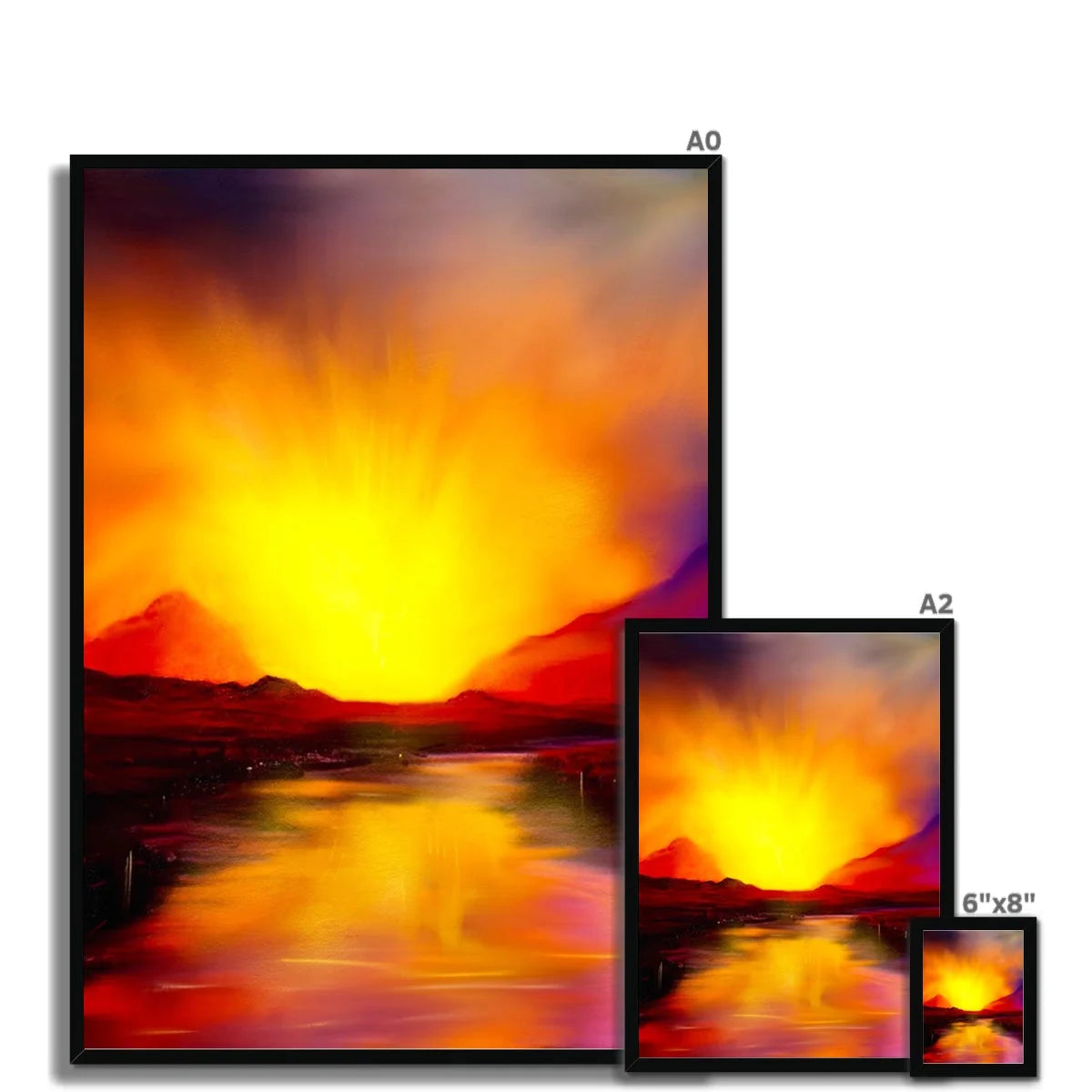 Skye Sunset Framed Print - Art Gallery Scotland Worldwide Shipping Scottish Landscape Paintings and Prints by Artist Hunter
