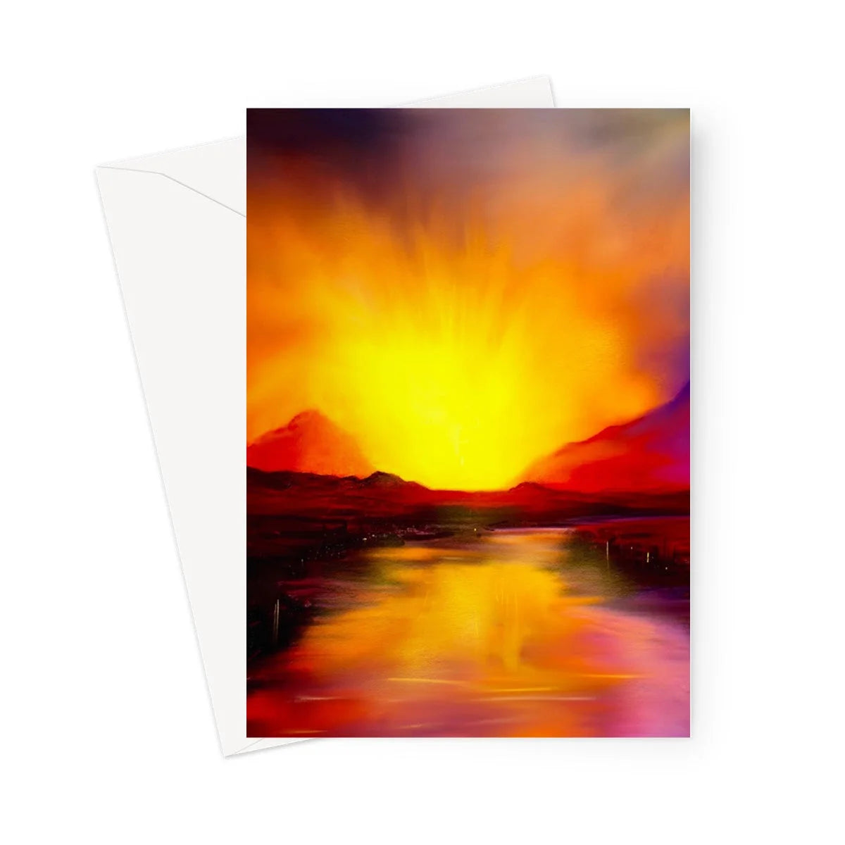 Skye Sunset Greeting Card - Art Gallery Scotland Worldwide Shipping Scottish Landscape Paintings and Prints