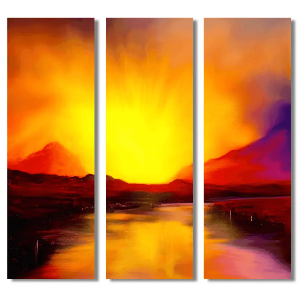 Skye Sunset Triptych Canvas Print Art Gallery