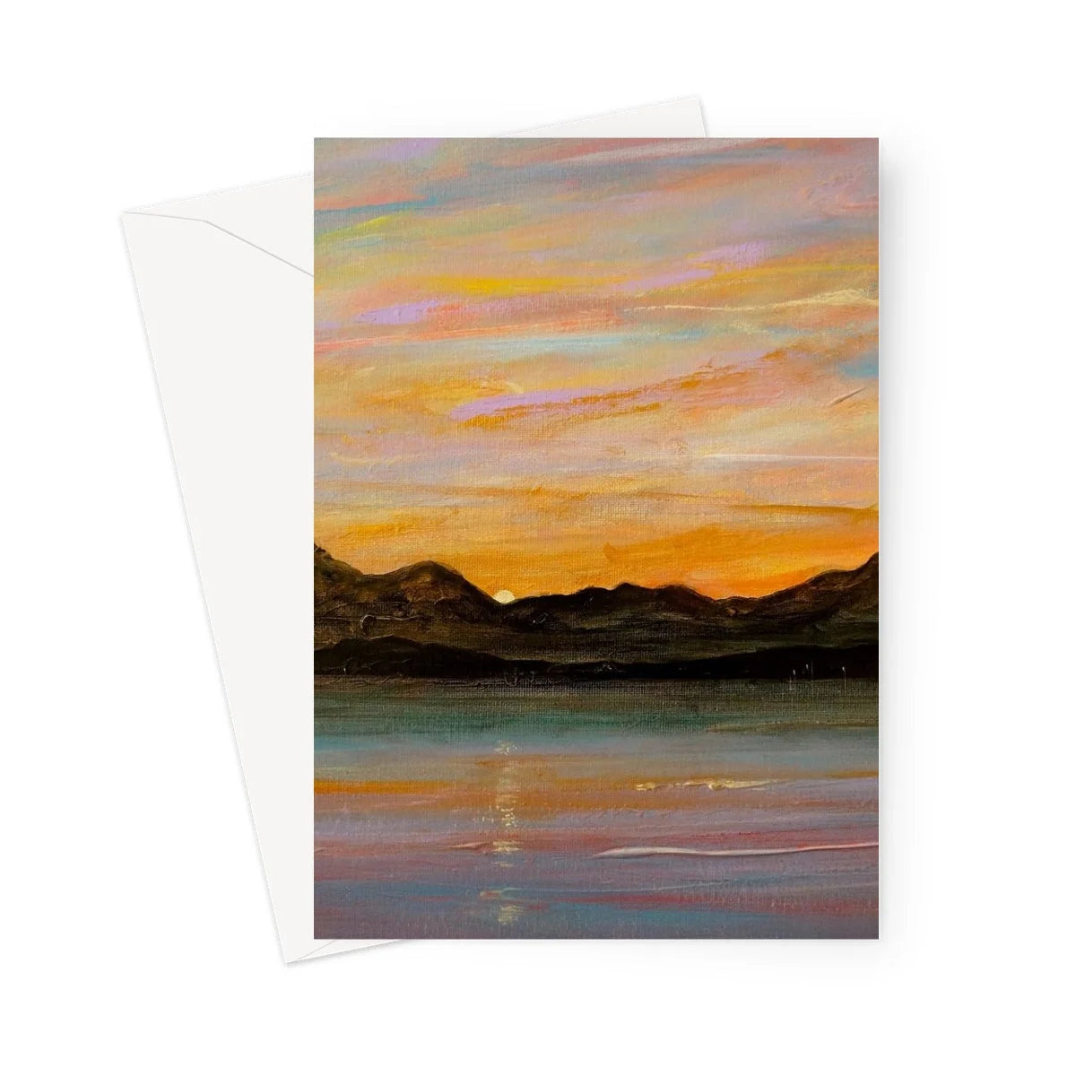 The Sleeping Warrior Arran Greeting Card - Art Gallery Scotland Worldwide Shipping Scottish Landscape by Artist Hunter Featuring Paintings