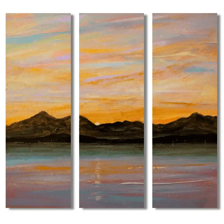 The Sleeping Warrior Arran Triptych Canvas Print