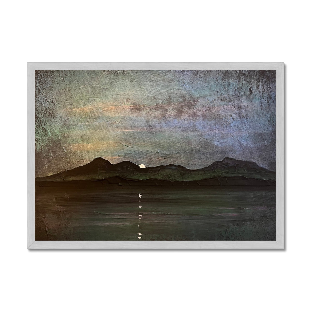 Sleeping Warrior Moonlight Arran Antique Framed Print.