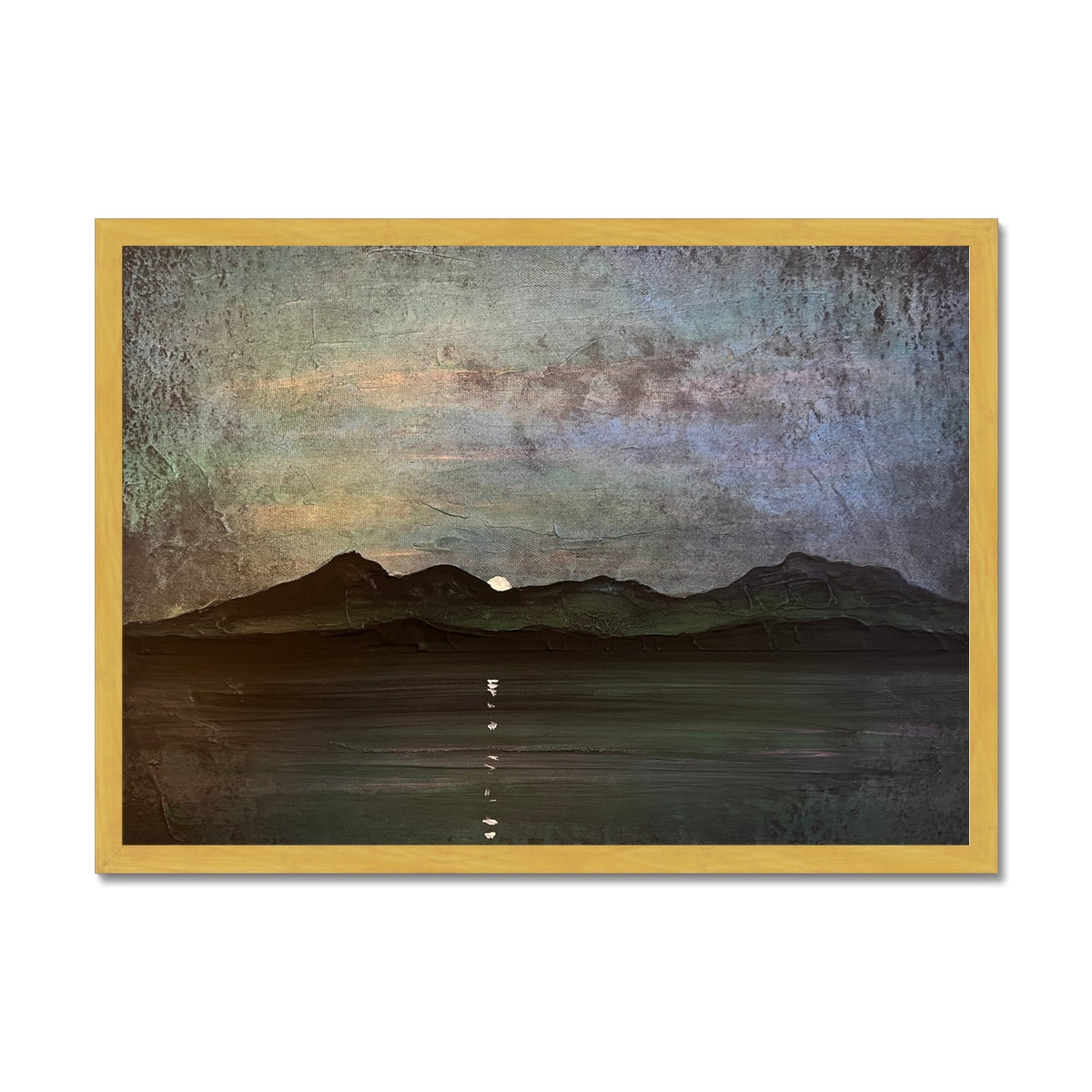 Sleeping Warrior Moonlight Arran Antique Framed Print.