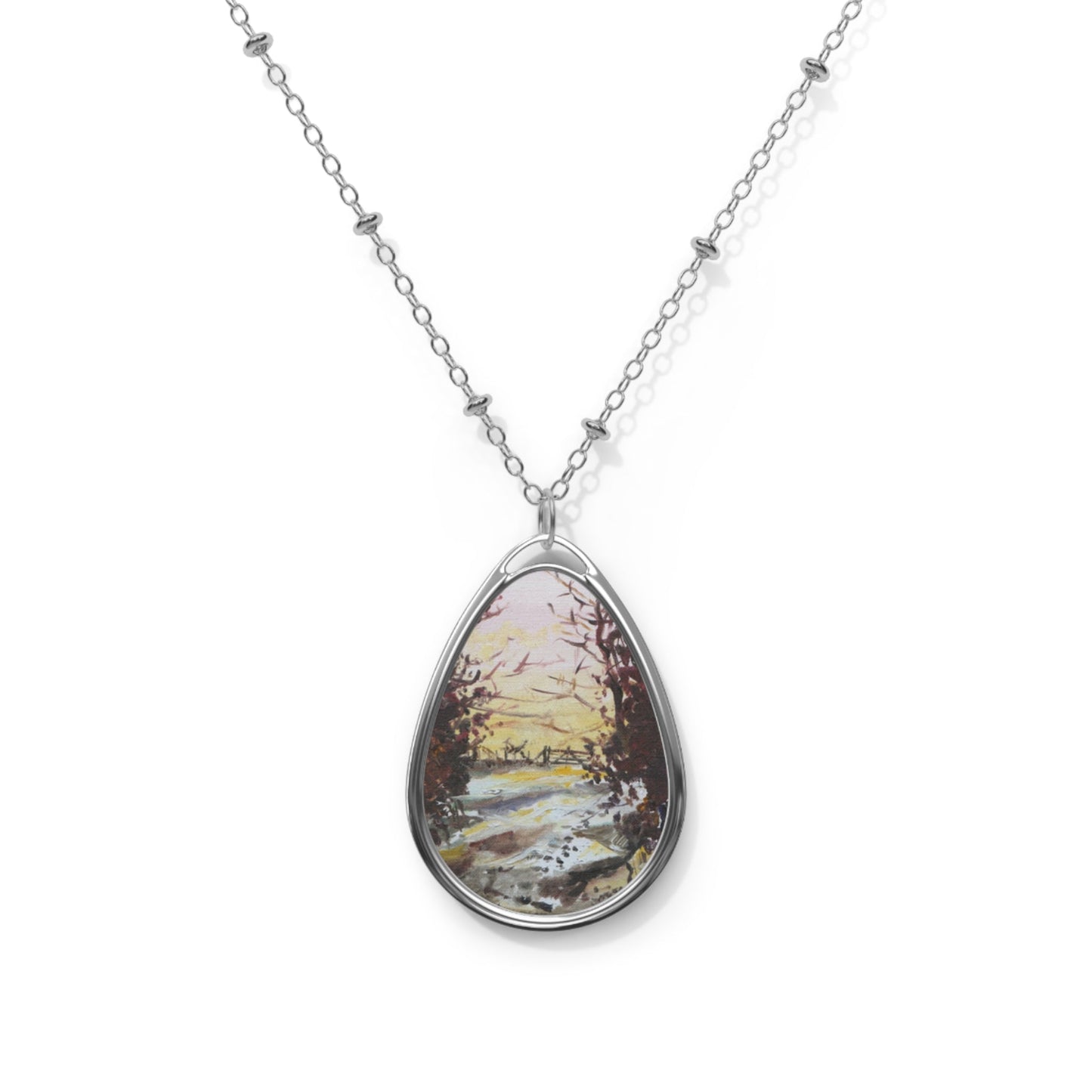 Snow Above Lunderston Art Necklace | Scottish Art Gifts