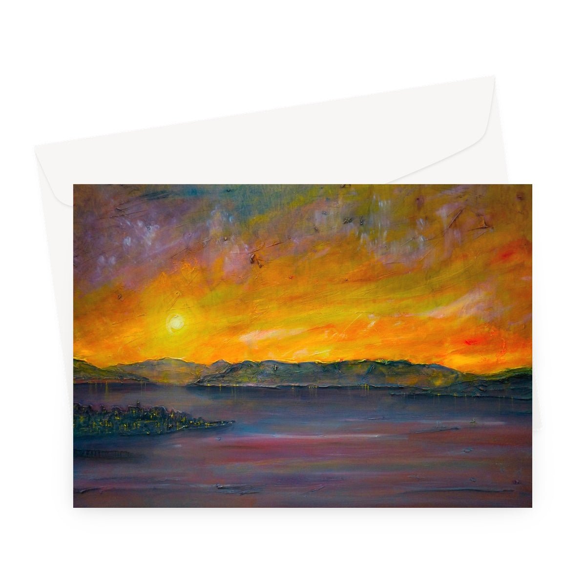 Sunset Over Gourock Greeting Card.
