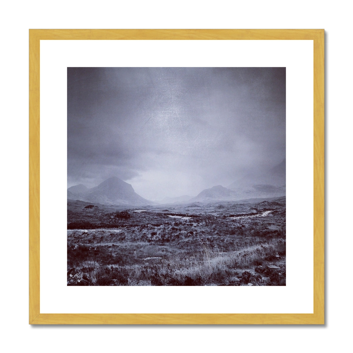 The Brooding Cuillin Antique Framed & Mounted Print.