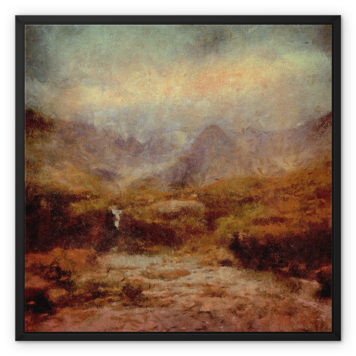 The Brooding Fairy Pools Framed Canvas.