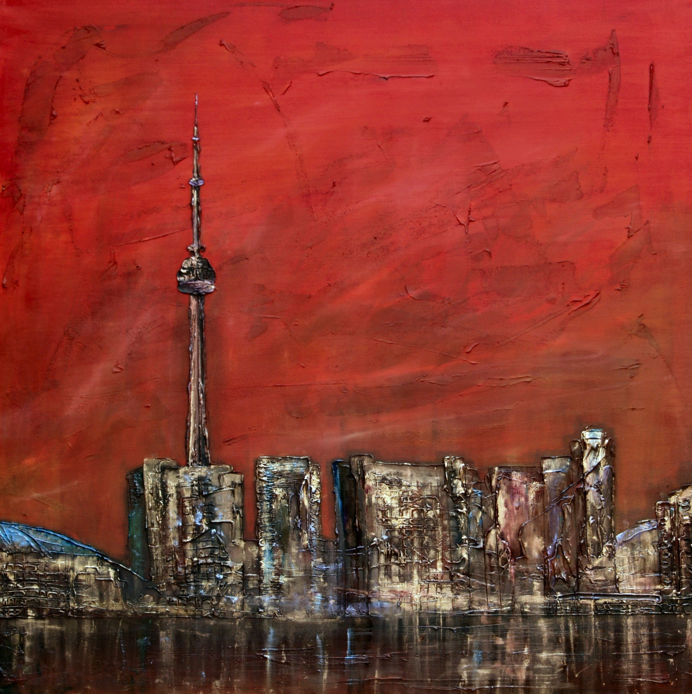 Toronto Sunset Statement Interior Wall Art Canvas.