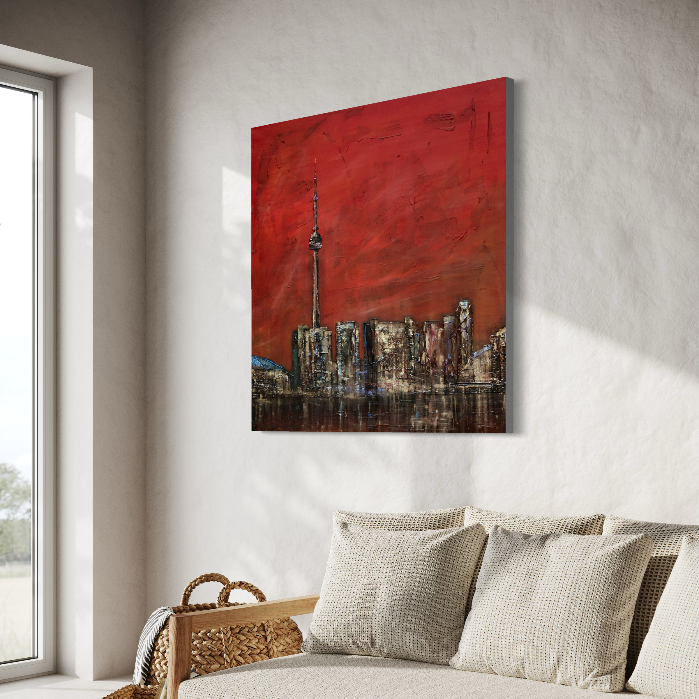Toronto Sunset Statement Interior Wall Art Canvas.