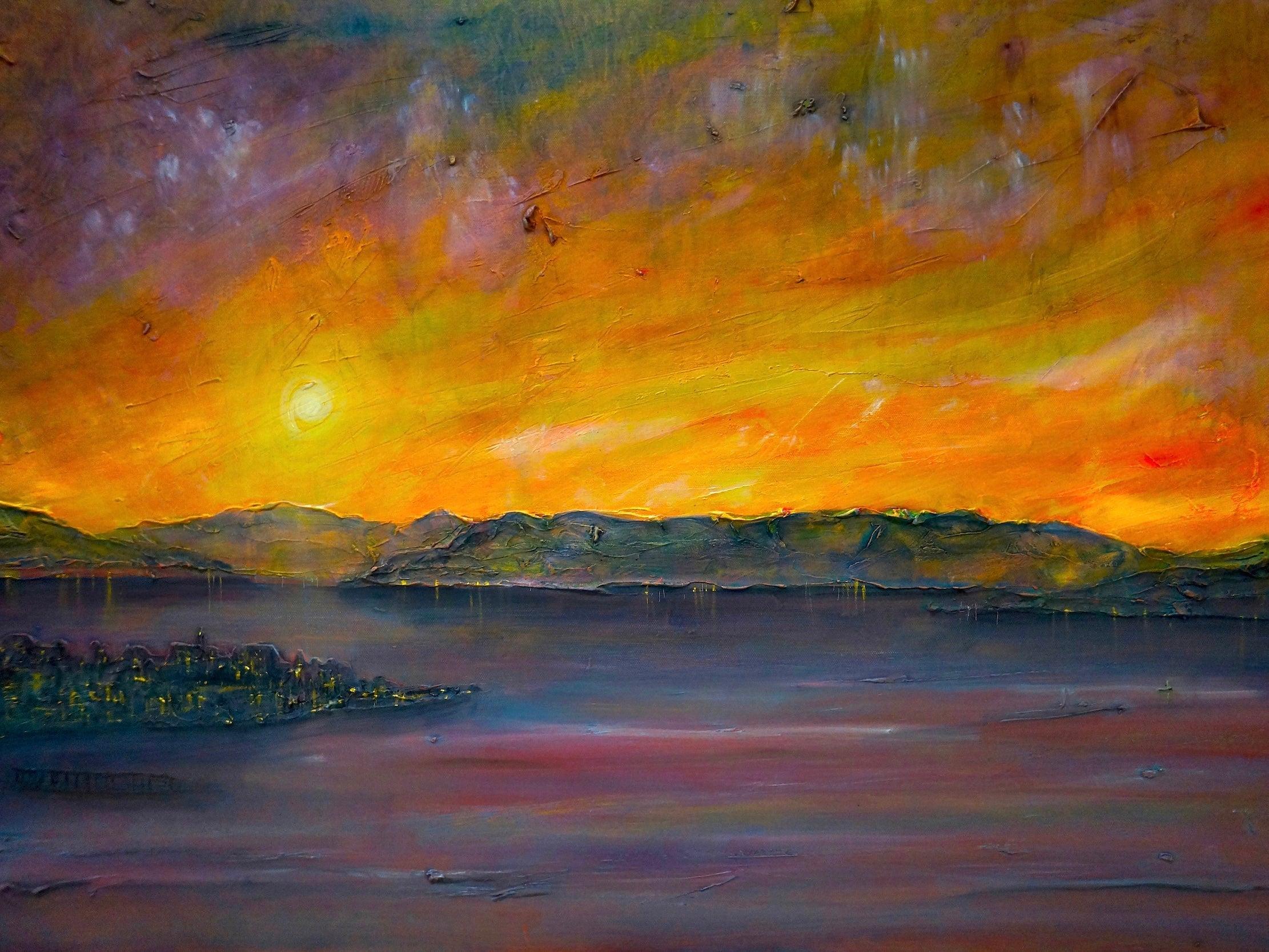 Scottish Paintings - ' Sunset Over Gourock '