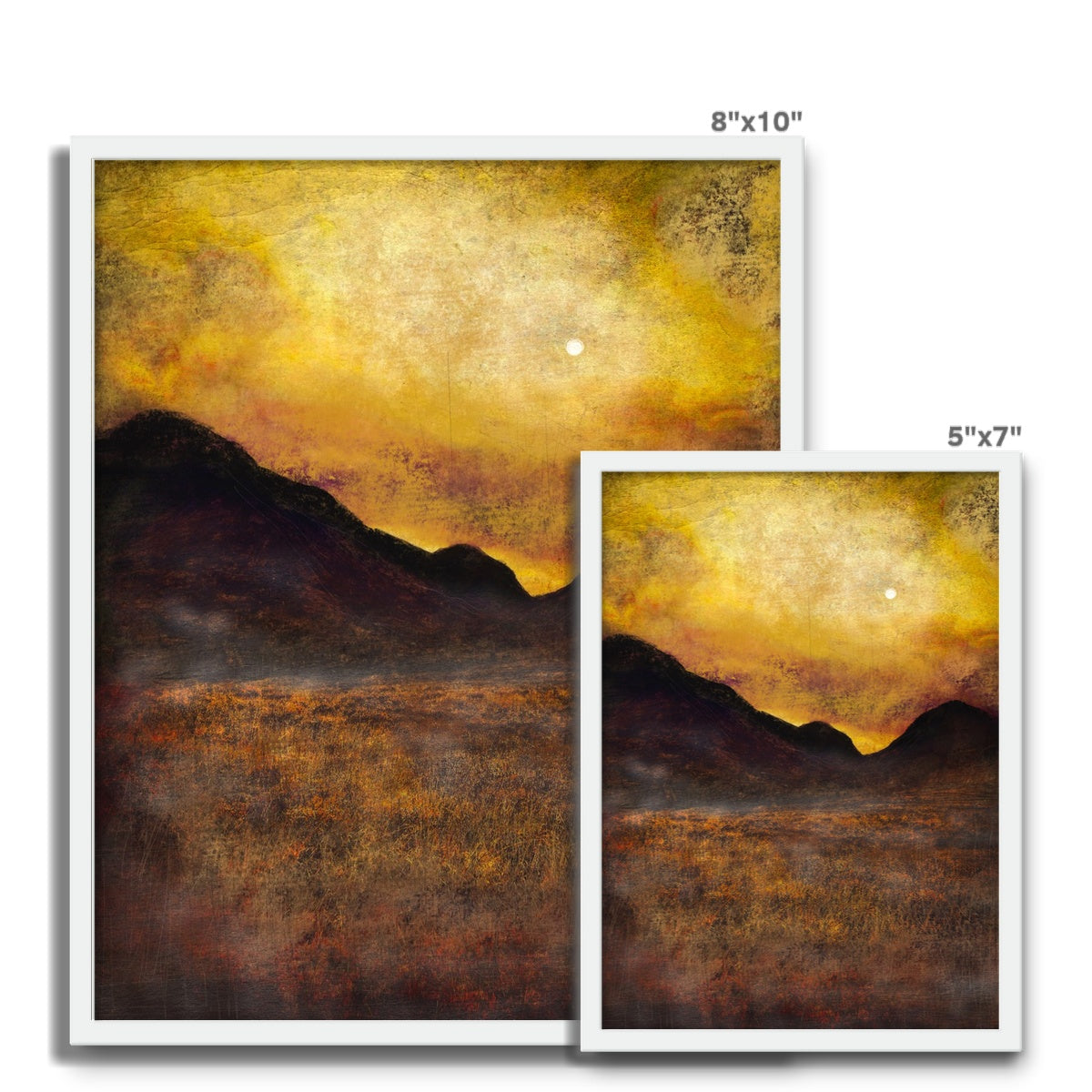 Glencoe Moonlight Framed Art Tile | Scottish Art Gifts